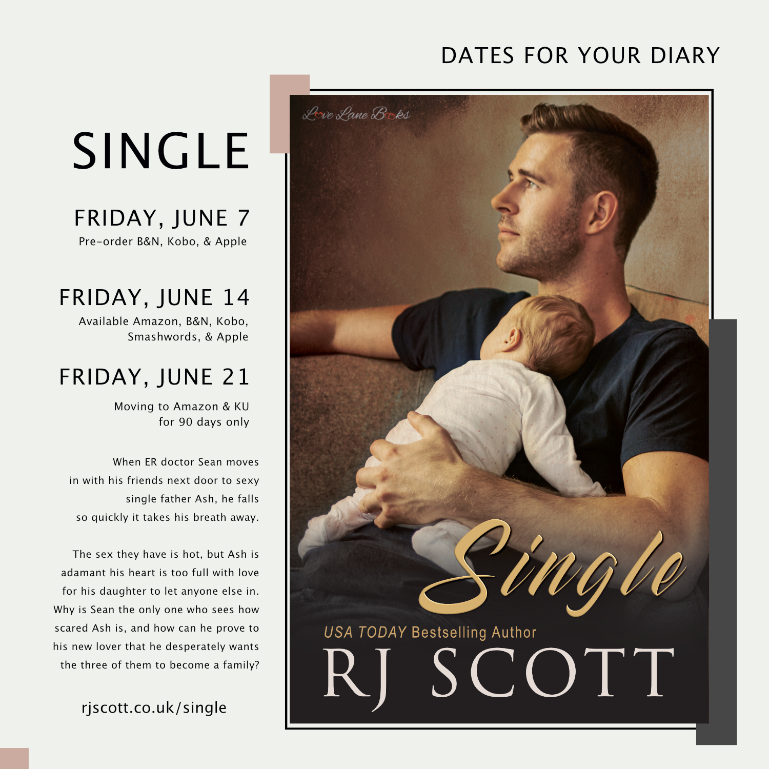 Single - Dates For Your Diary - RJ Scott USA Today best selling authors of Gay MM Romance