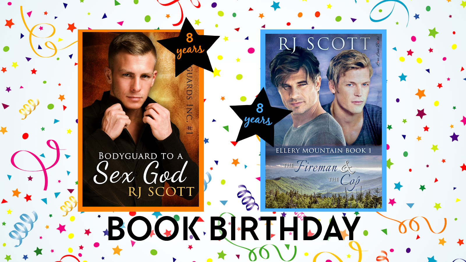 Book Birthdays Bodyguard To A Sex God The Fireman and the Cop MMRomance RJ Scott