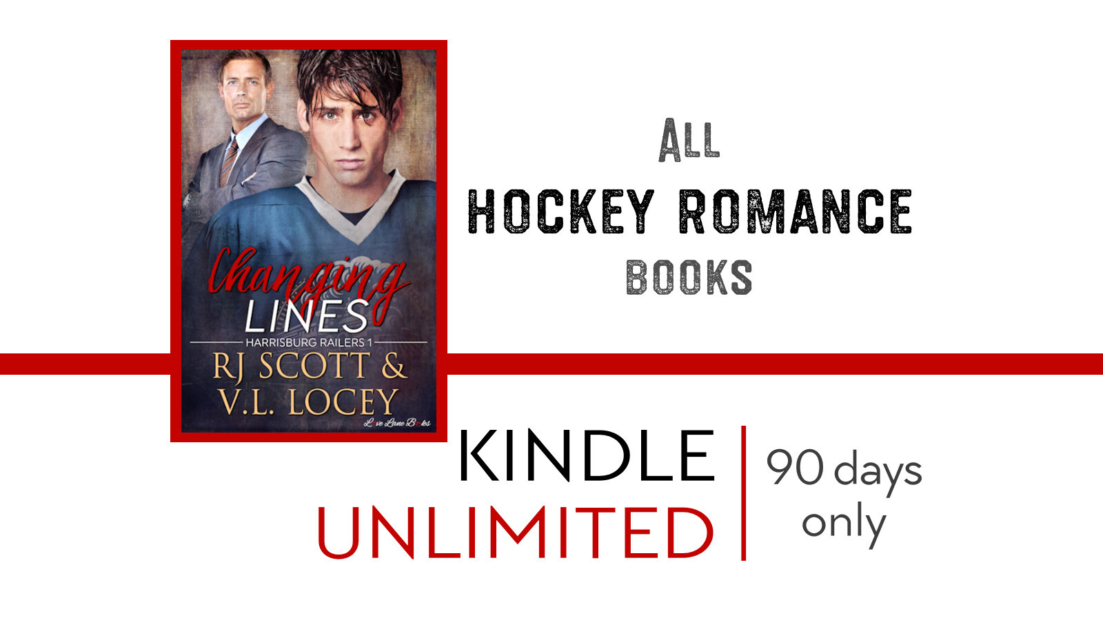 All Hockey Romance Books into KU MM romance RJ scott and VL Locey